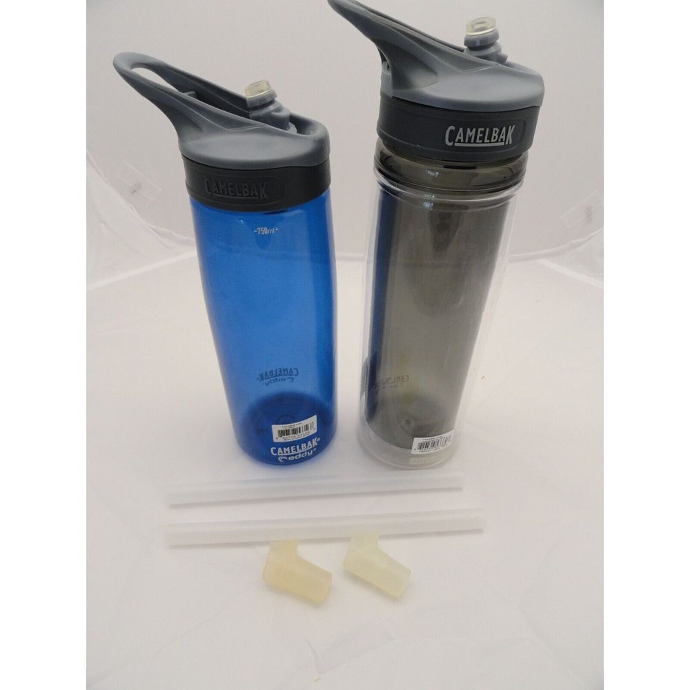 Lot of 2 Cambelbak Eddy Water Bottles Leakproof Plastic 750ML/600ML w/Straw - Picture 7 of 8